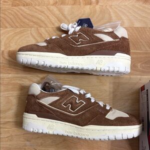 New Balance Men's Brown and Cream Sneakers